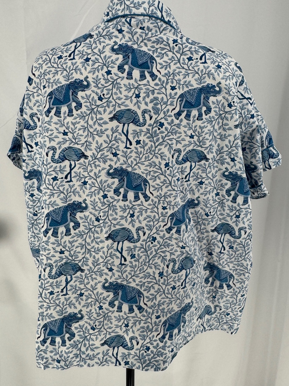 Printfresh Blue & White Printed Short-Sleeve Pajama Top 0060 - Picture 3 of 4